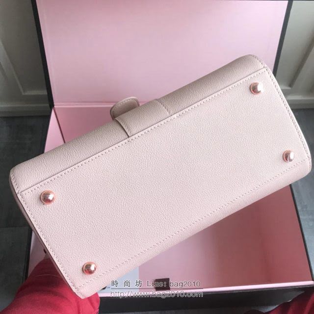 DELVAUX女包 2019春夏最新色 專櫃原廠皮 德爾沃女手提包 DV0028裸粉玫瑰金 中號 Delvaux單肩斜挎包  fcs1162